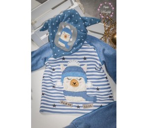 Stickserie - Winter Lama inkl. Anhänger, Postkarte und Puschen Datei